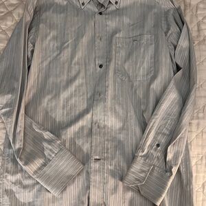 Lacoste Men's Silver Striped Dress Shirt